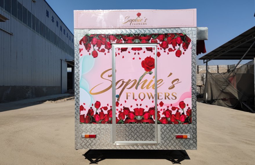 mobile flower truck trailer for sale in stock